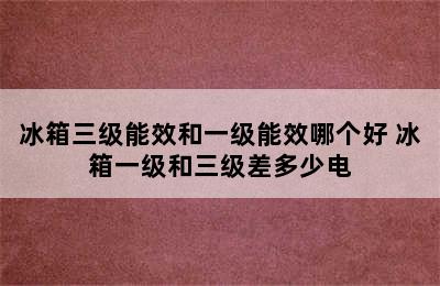 冰箱三级能效和一级能效哪个好 冰箱一级和三级差多少电